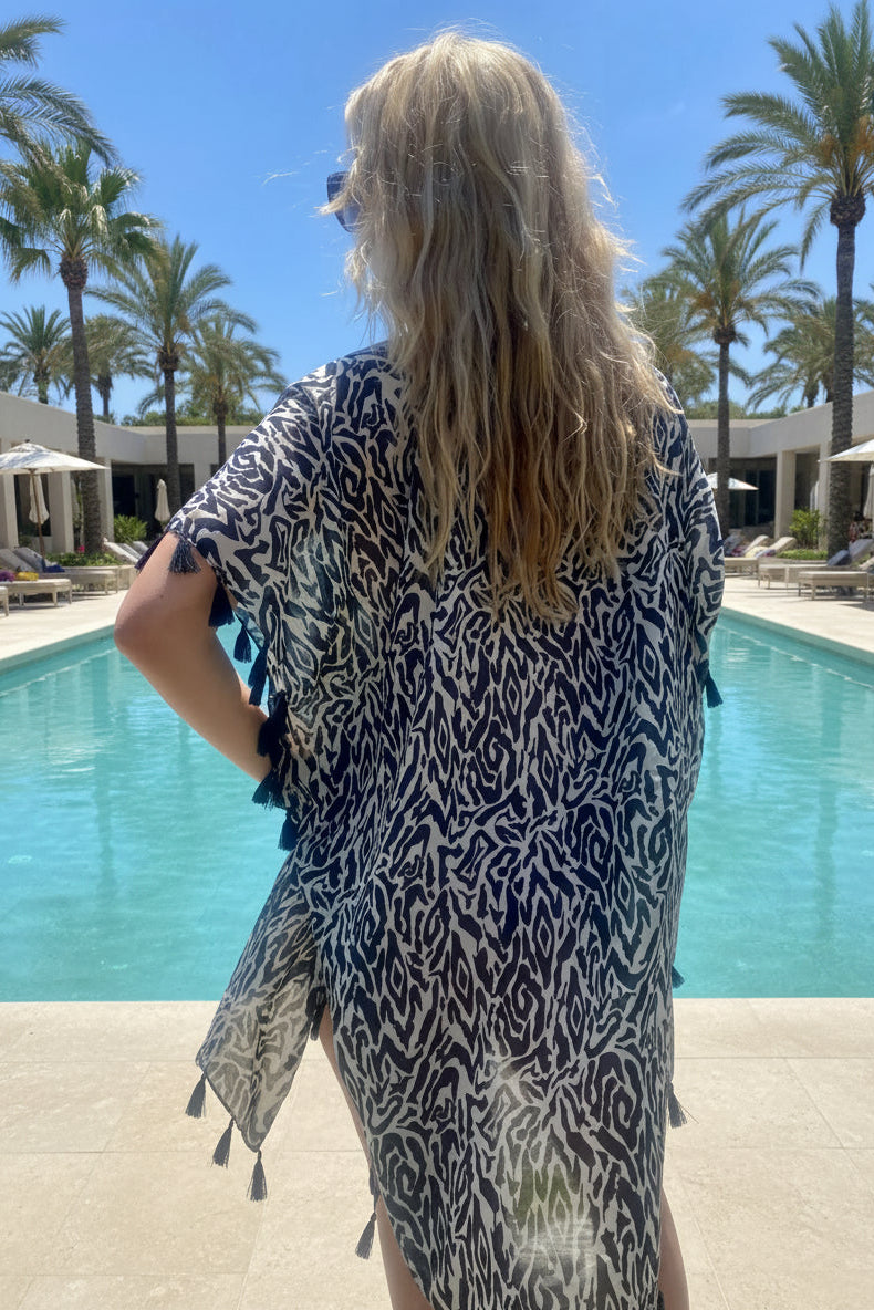 zebra print short cover-up