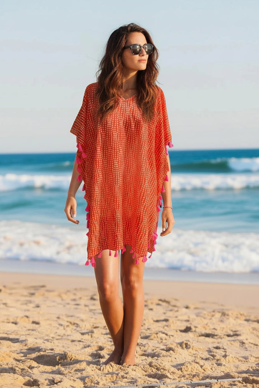 mykonos orange cover up