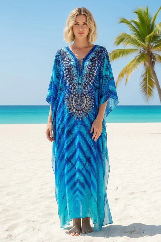 cancun cobalt maxi kaftan