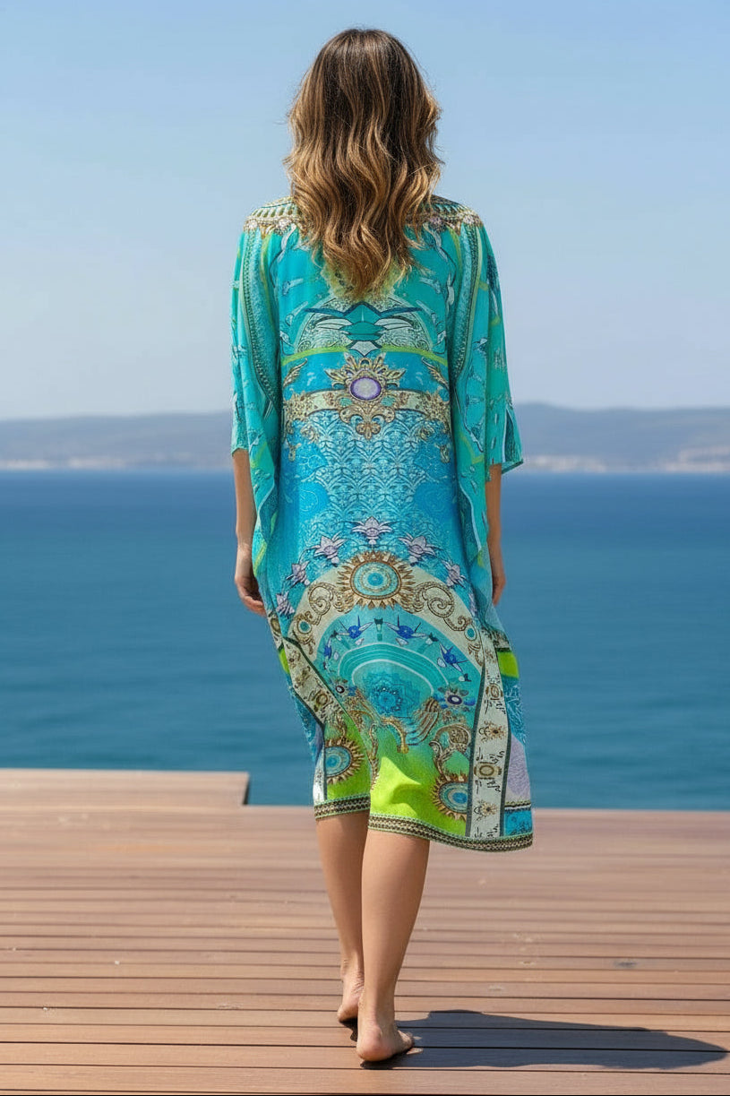 aegean blue kaftan