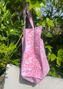 ROSE BLOCK PRINT TOTE