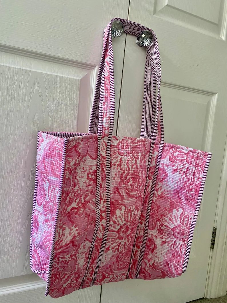 ROSE BLOCK PRINT TOTE