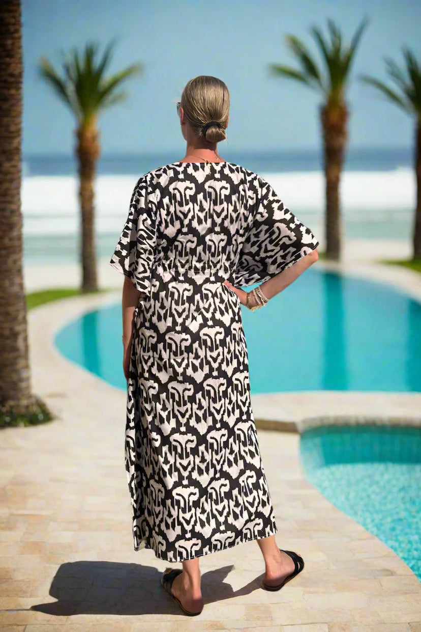 Back ikat cover-up back view