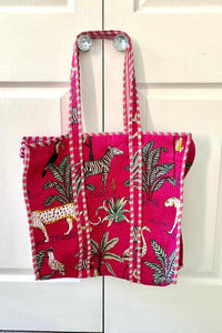 ELSA PINK BLOCK PRINT TOTE