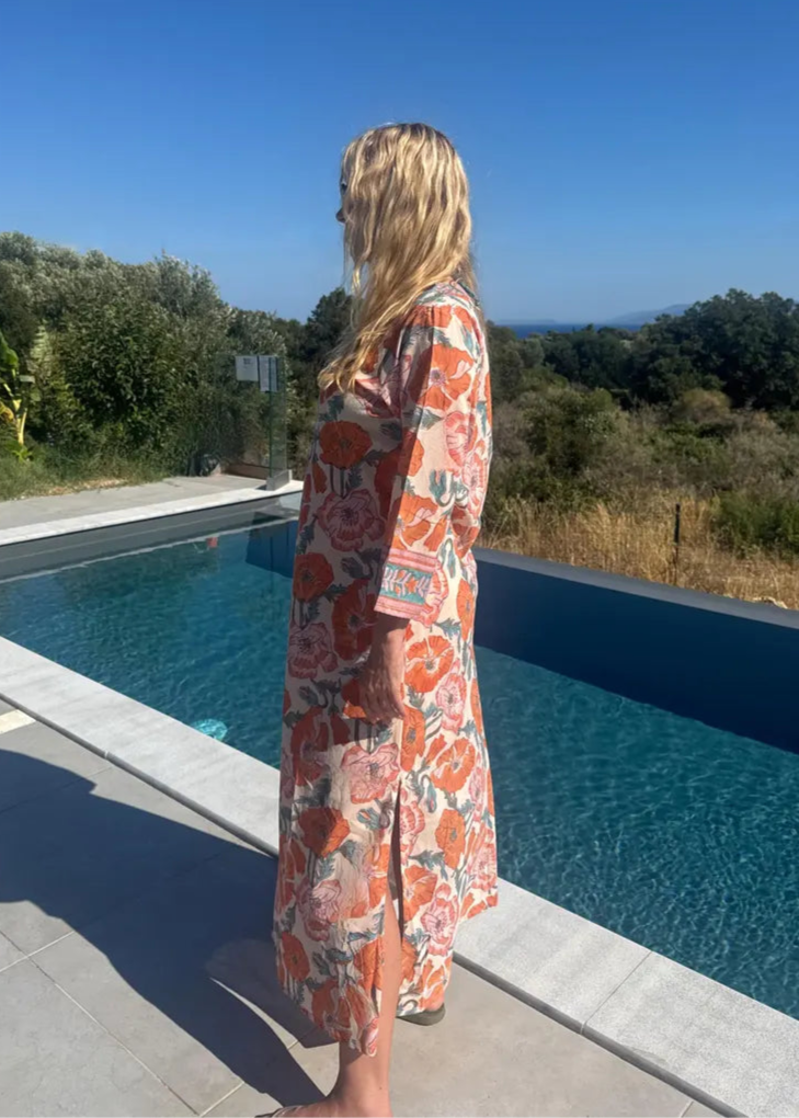 MAYA FLORAL COTTON KAFTAN