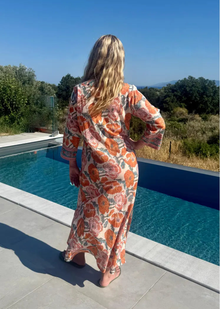 MAYA FLORAL COTTON KAFTAN