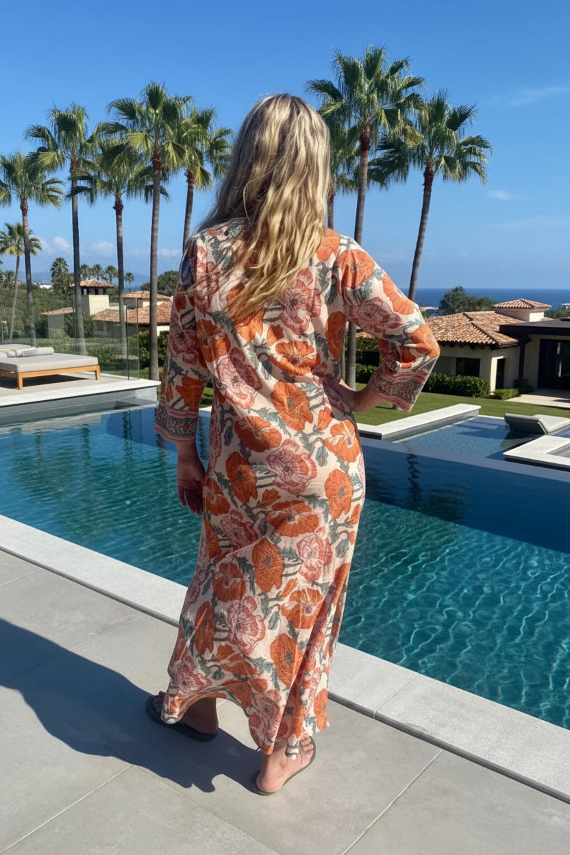 MAYA FLORAL COTTON KAFTAN