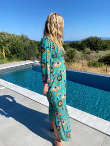 JADE FLORAL COTTON KAFTAN