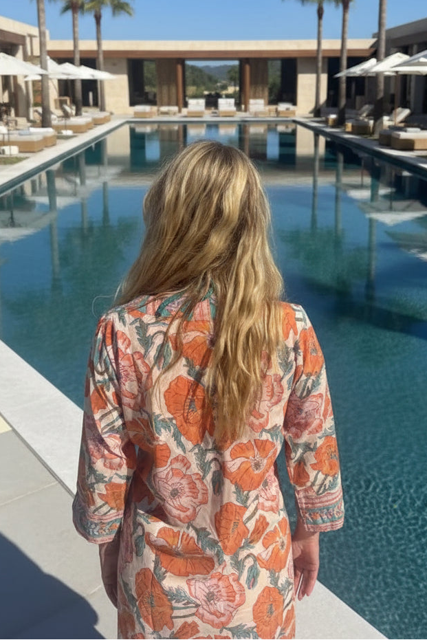 MAYA FLORAL COTTON KAFTAN
