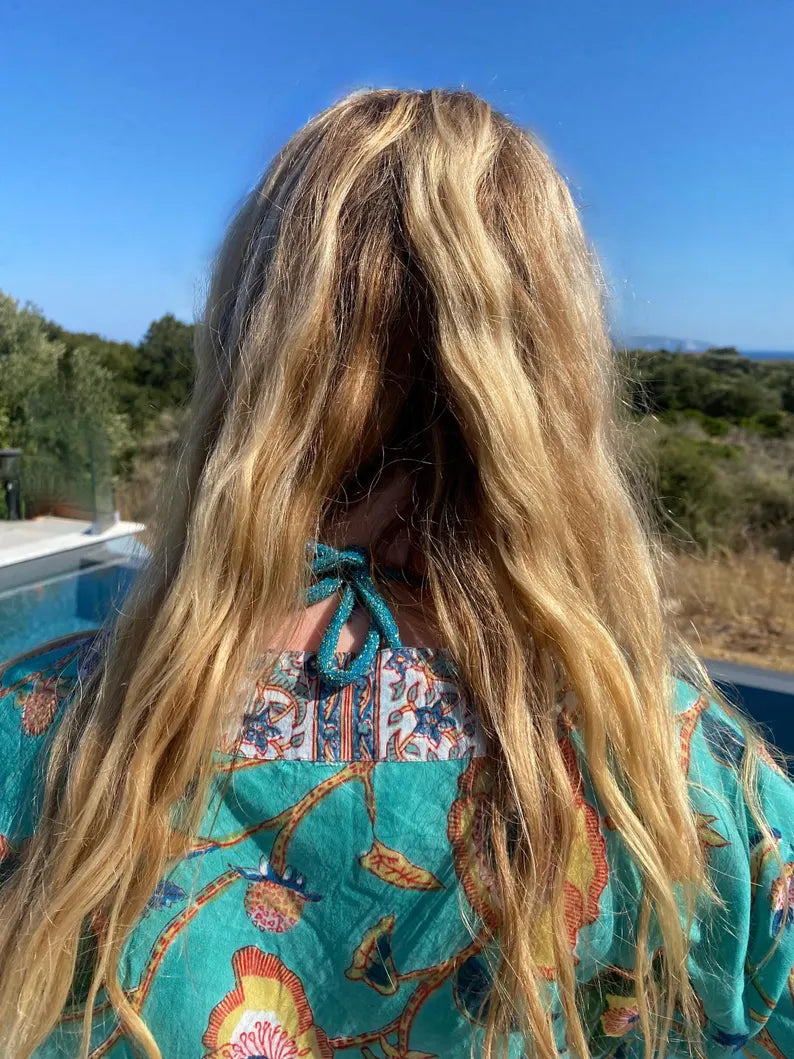JADE FLORAL COTTON KAFTAN