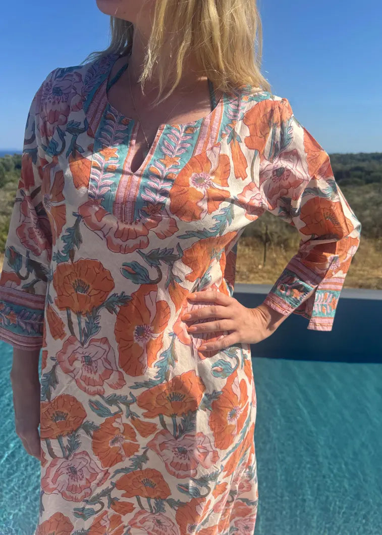MAYA FLORAL COTTON KAFTAN