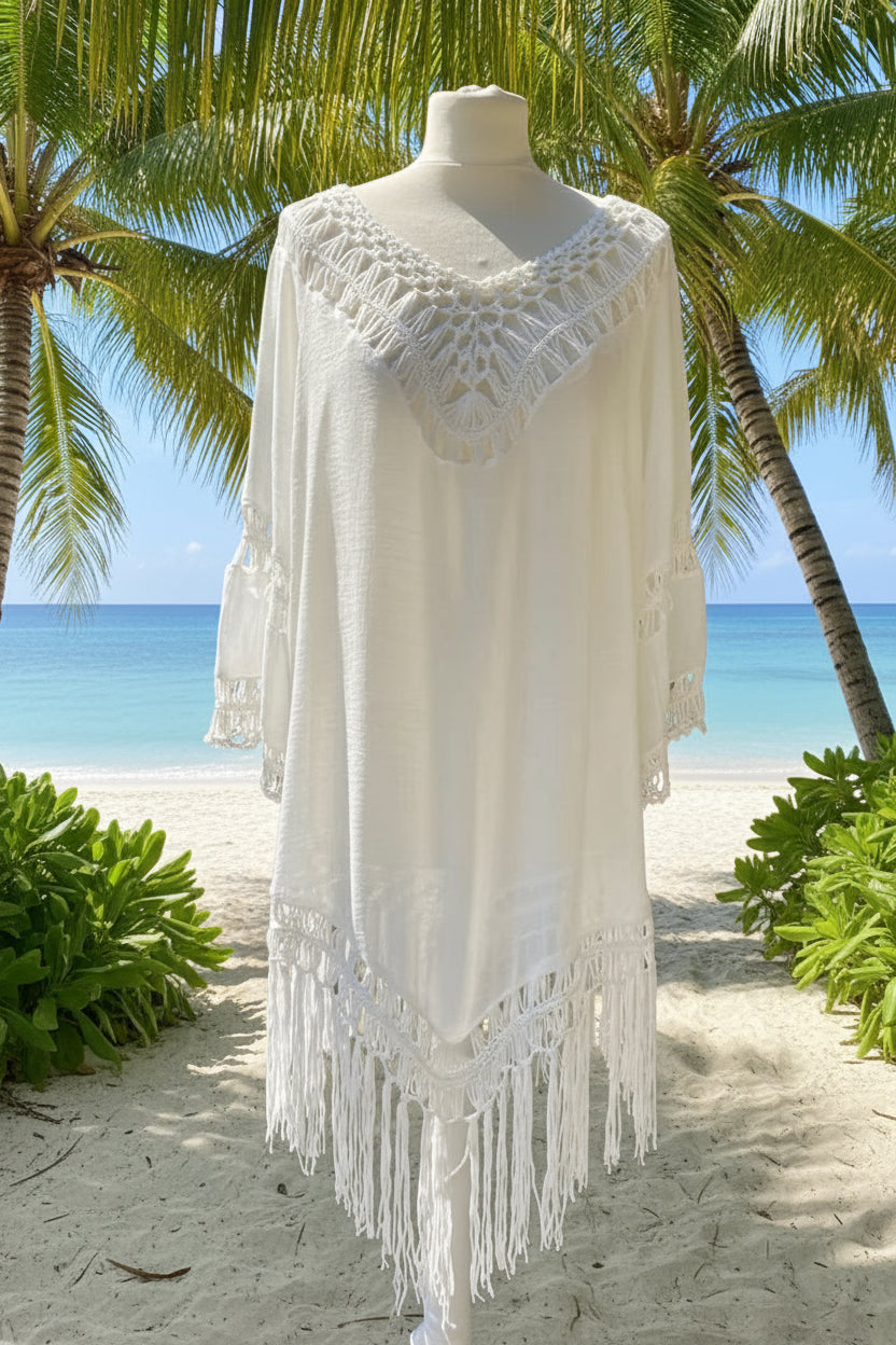 WHITE CROCHET COVER-UP