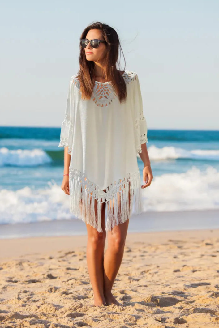 WHITE CROCHET COVER-UP
