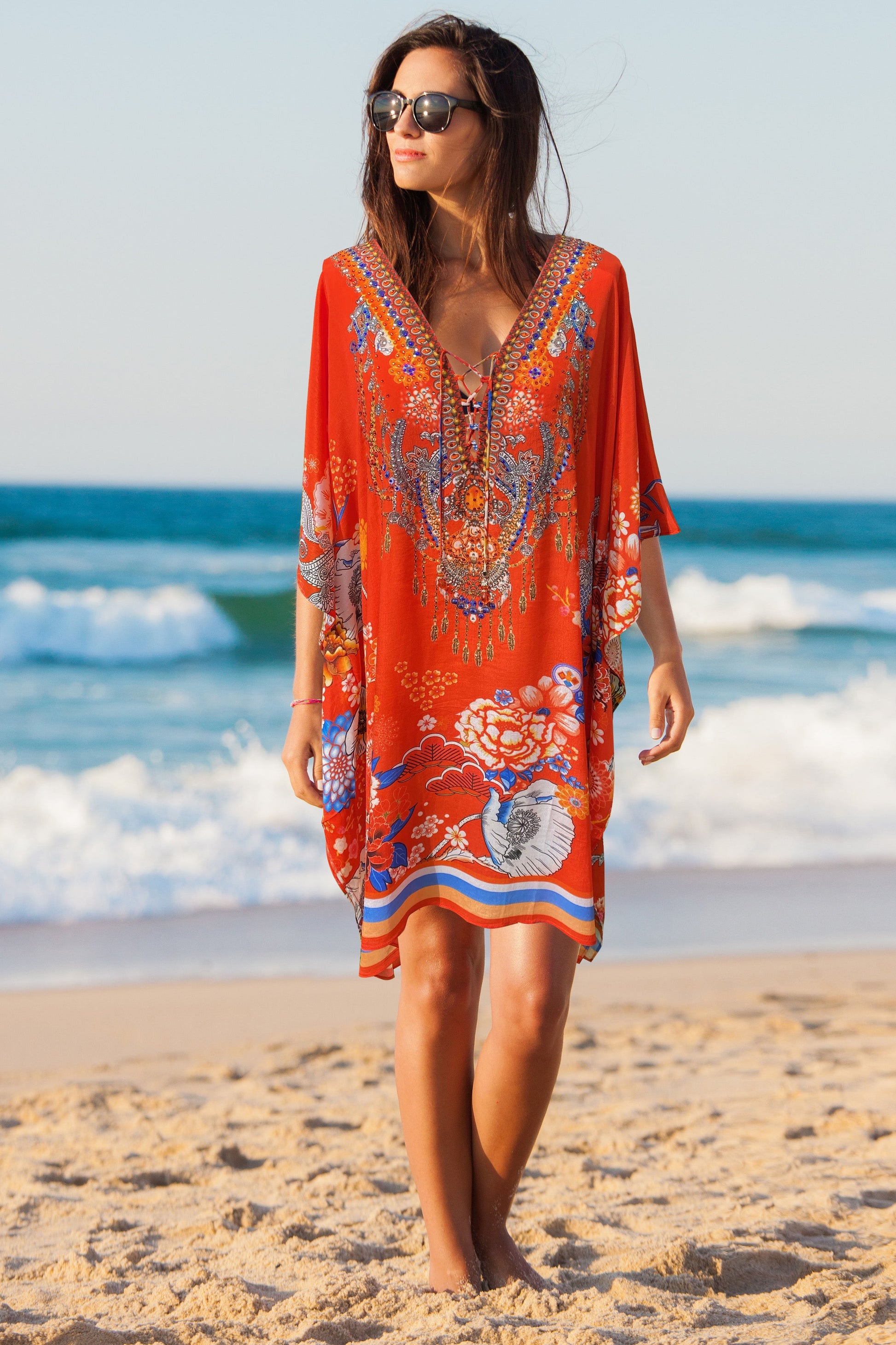 shanghai orange kaftan