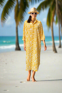 Jaipur yellow shirtdress