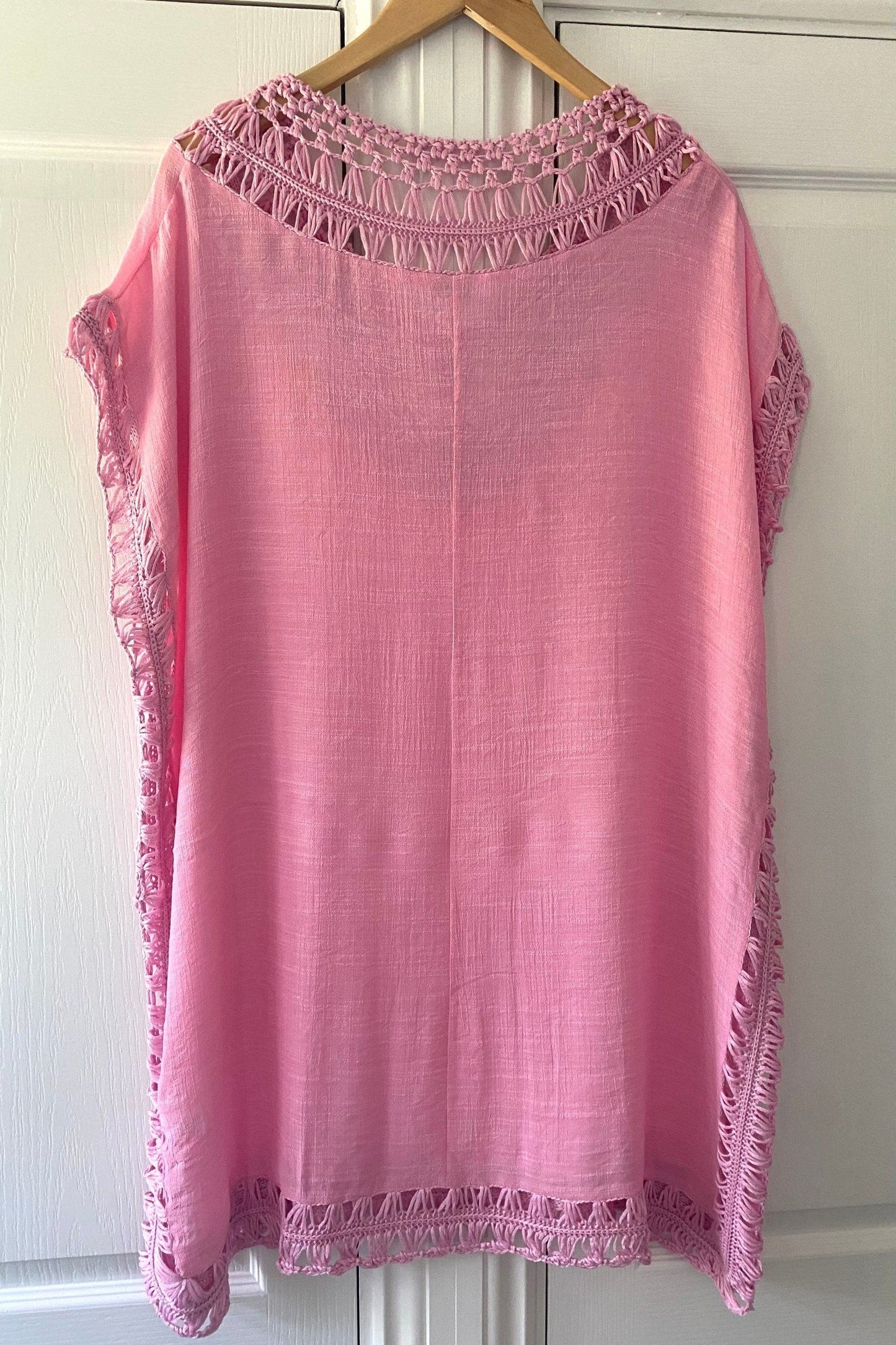 PINK CROCHET COVER UP
