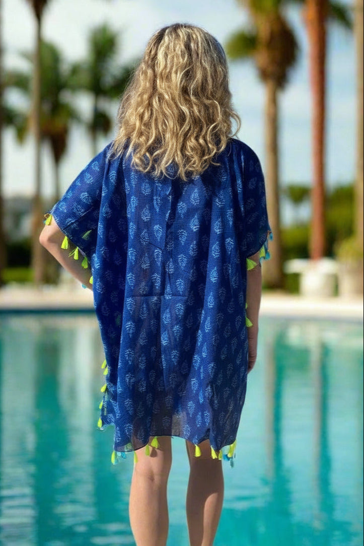 INDIGO COTTON COVER UP