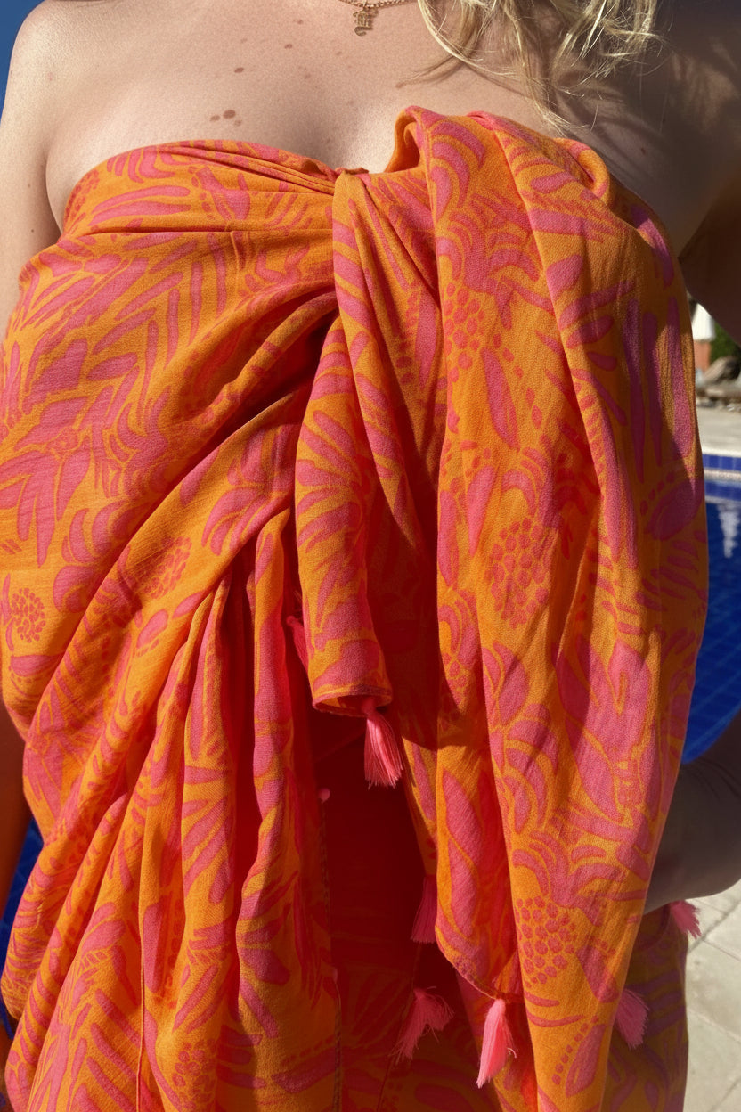 tahiti orange sarong